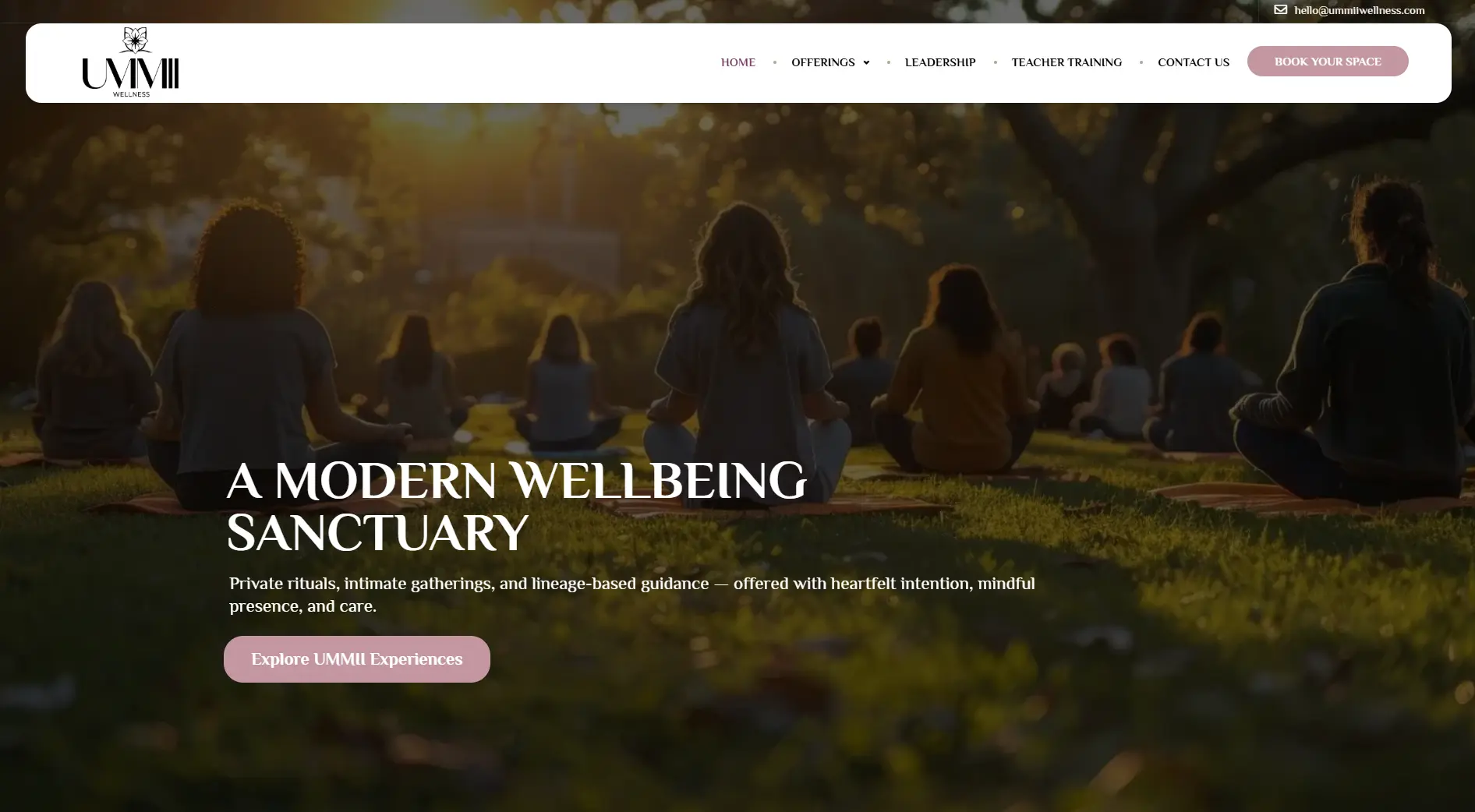 UMMII Wellness WordPress website design for a modern wellness brand